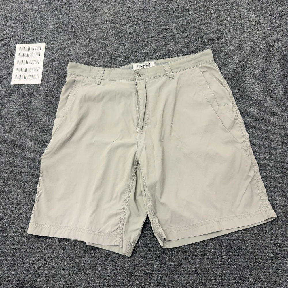 Mountain Khakis Shorts Mens 38 Gray Nylon Relaxed Fit Hiking Cargo Outdoor
